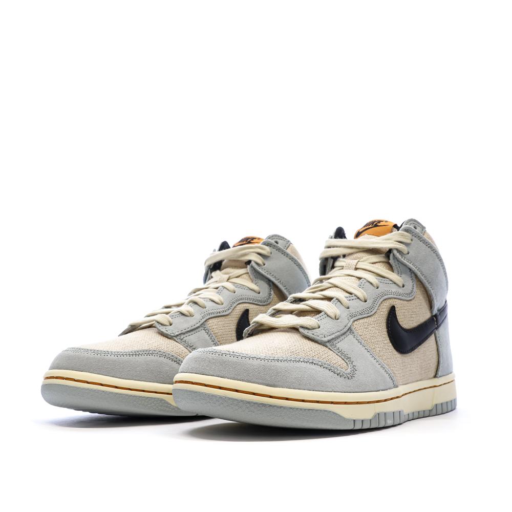 Dunk High Retro Beige/Bleu Homme Nike vue 6