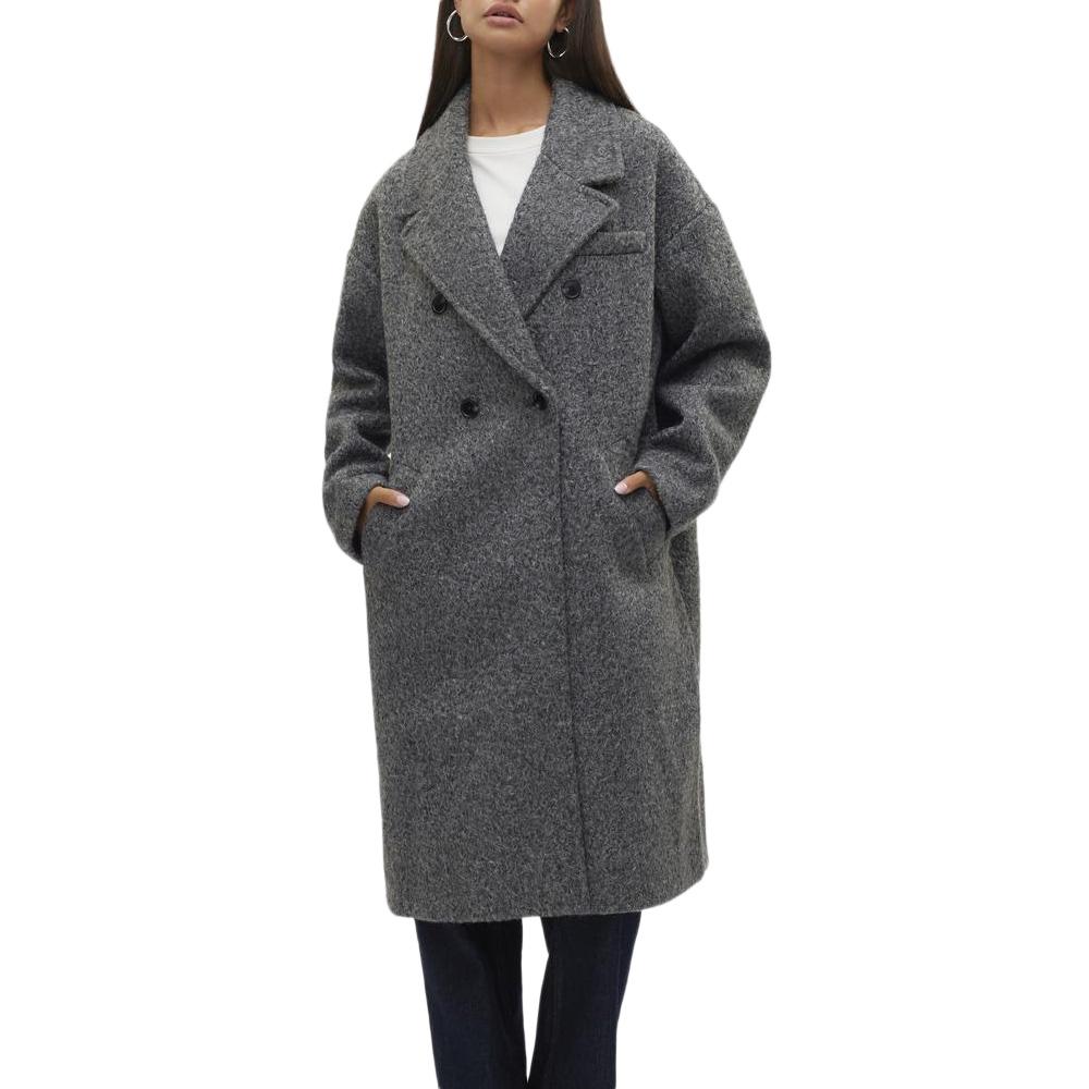 Manteau Long Gris Clair Femme Vero Moda Liteerika pas cher