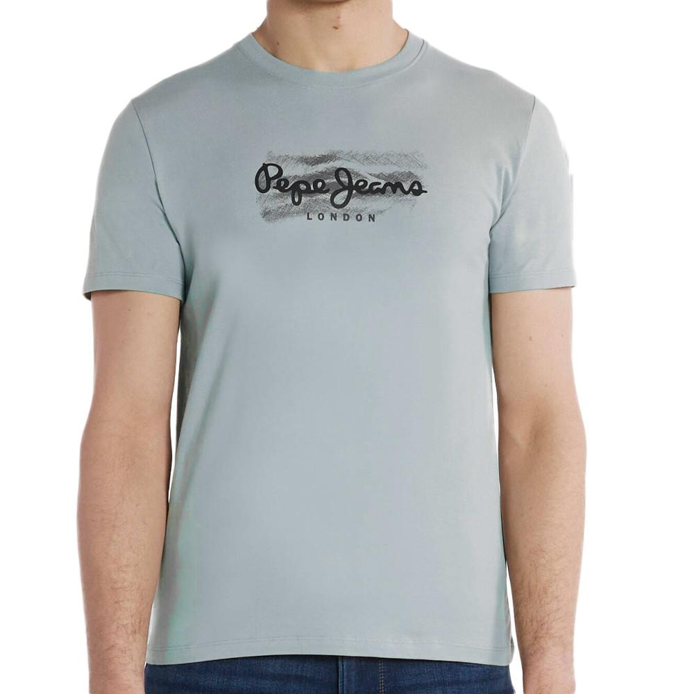 T-shirt Bleu Homme Pepe jeans Castle pas cher