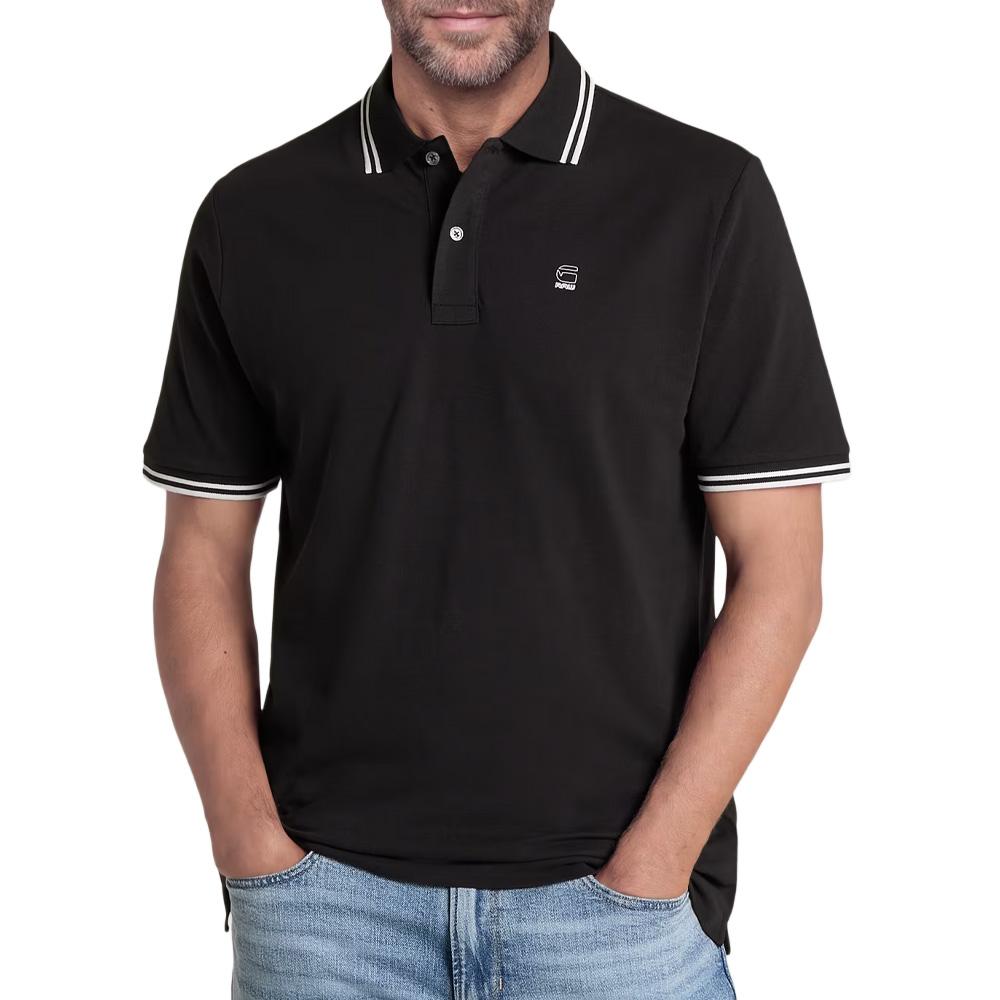 Polo Noir Homme G-Star RAW Striped Collar pas cher