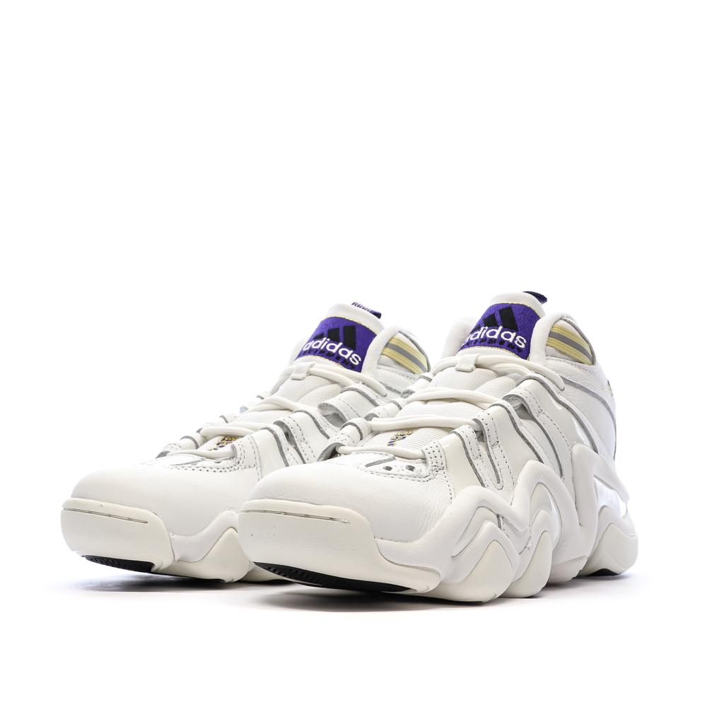 Chaussures de basketball Blanches/Violettes Homme Adidas Crazy 8 vue 6