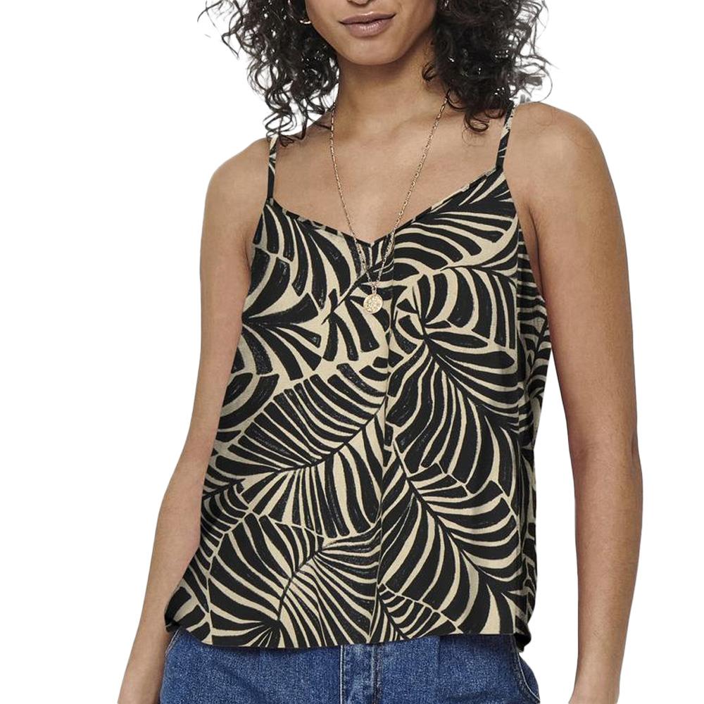 Débardeur Beige/Noir à Motifs Femme Only Nova Life Paris pas cher