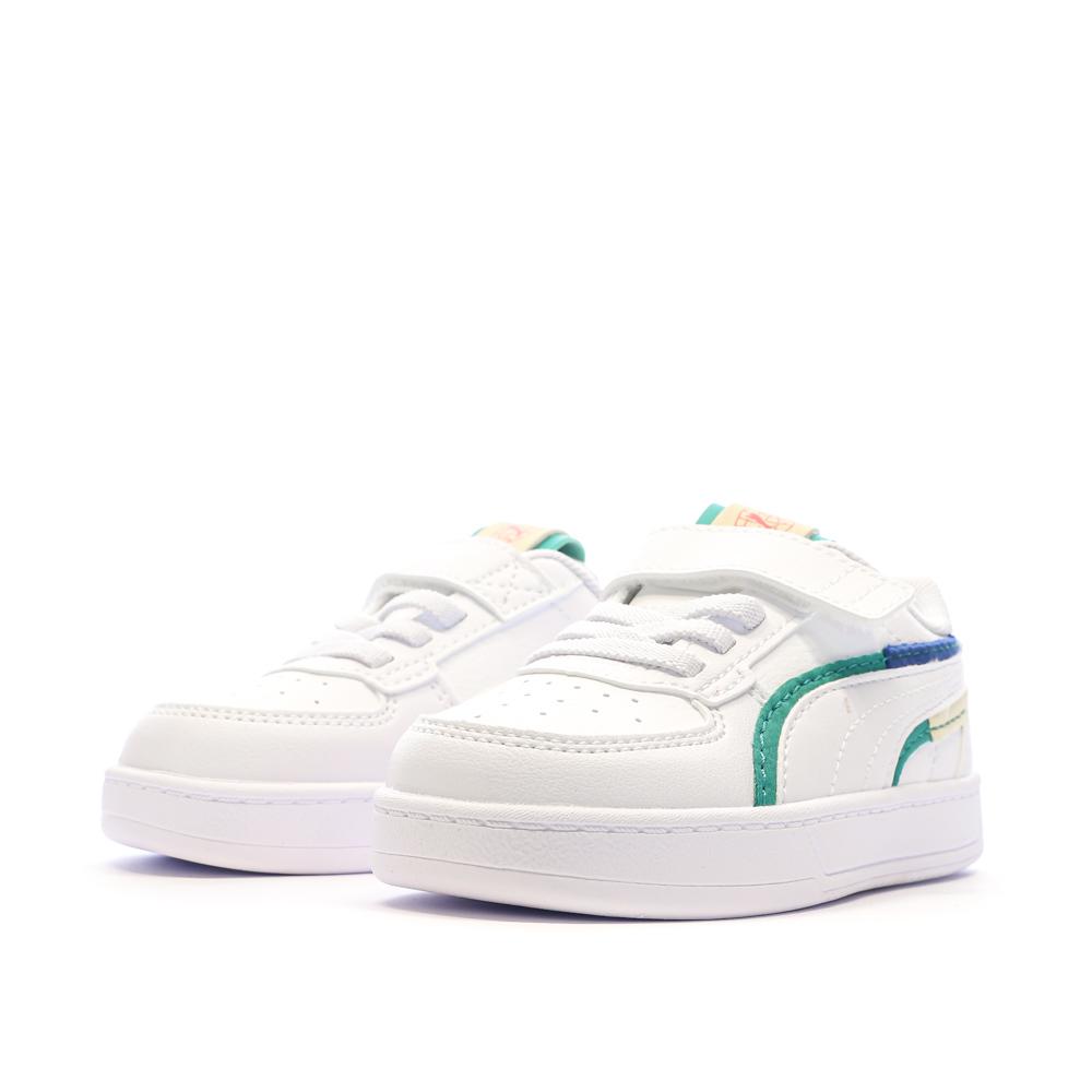 Baskets Blanches/Vert/Marine Garçon Puma Caven 2.0 Ready vue 6