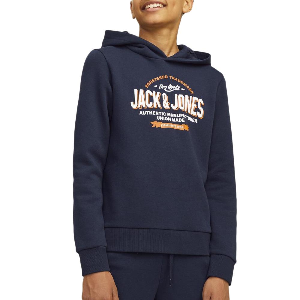 Sweat Marine Garçon Jack & Jones Logo pas cher