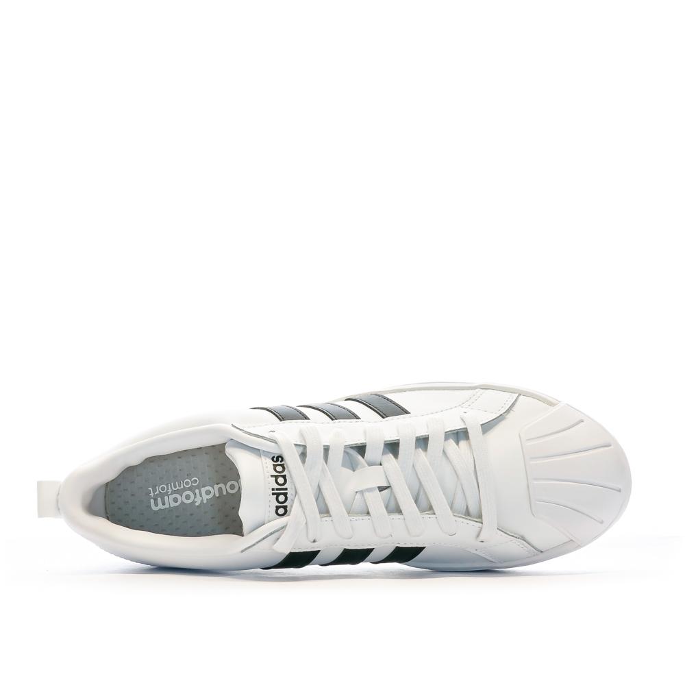 Baskets Blanches Homme Adidas Streetcheck vue 4