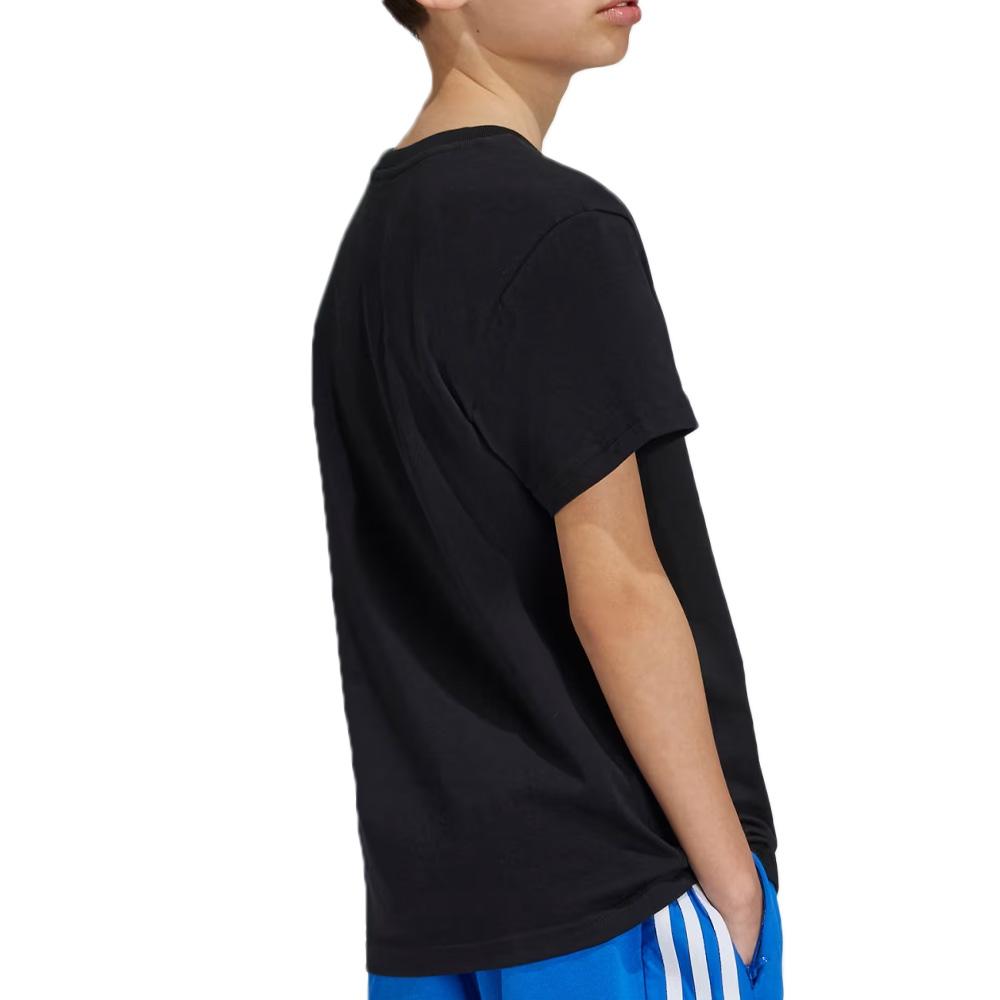 T-Shirt Noir Garçon Adidas Trefoil IY7421 vue 2