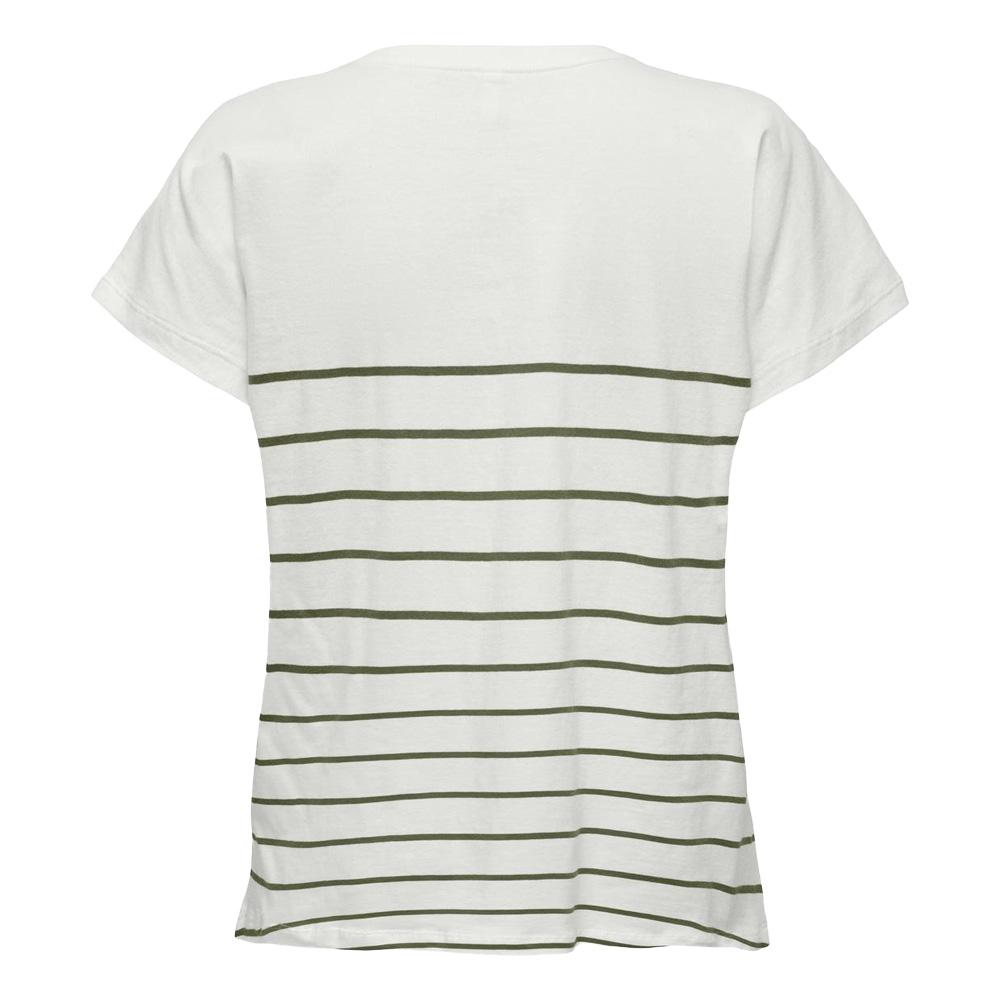 Camiseta Only Emily, Blanco/Verde, Mujer ver 2