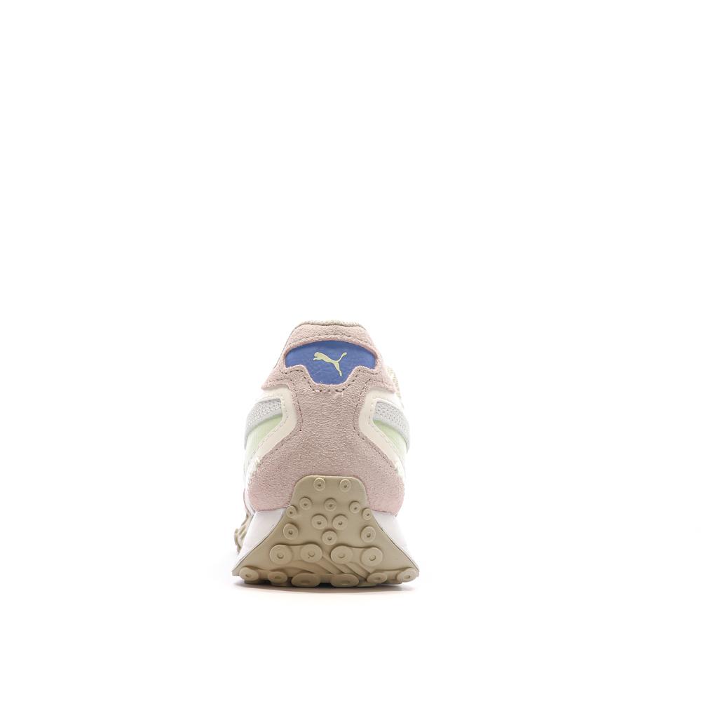 Baskets Rose/Beige Fille Puma Blktop Rider Bts vue 3