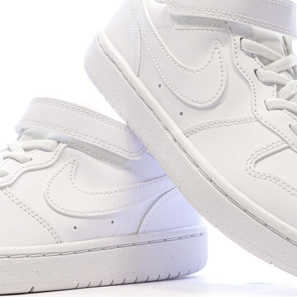 Baskets Blanches Garçon Nike Court Borough Low Recraf PS DV5457 vue 7