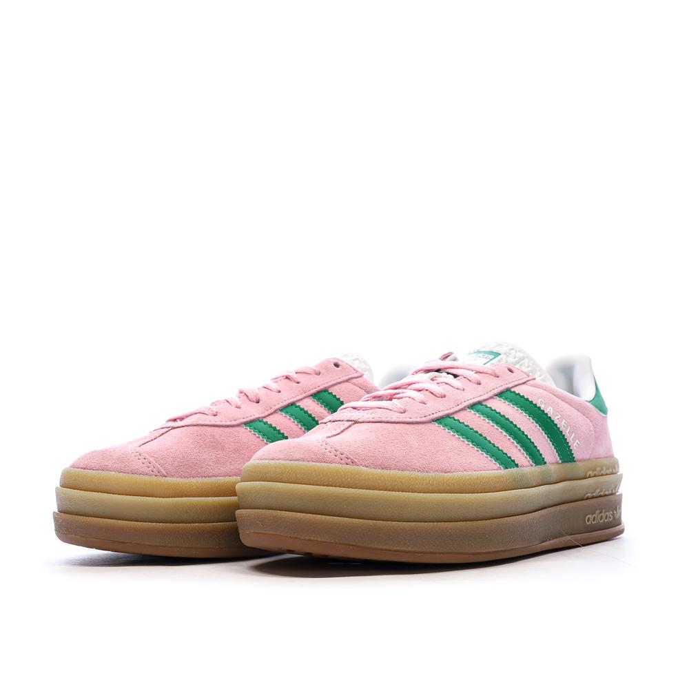 Baskets Roses/Vertes Femme Adidas Gazelle vue 6