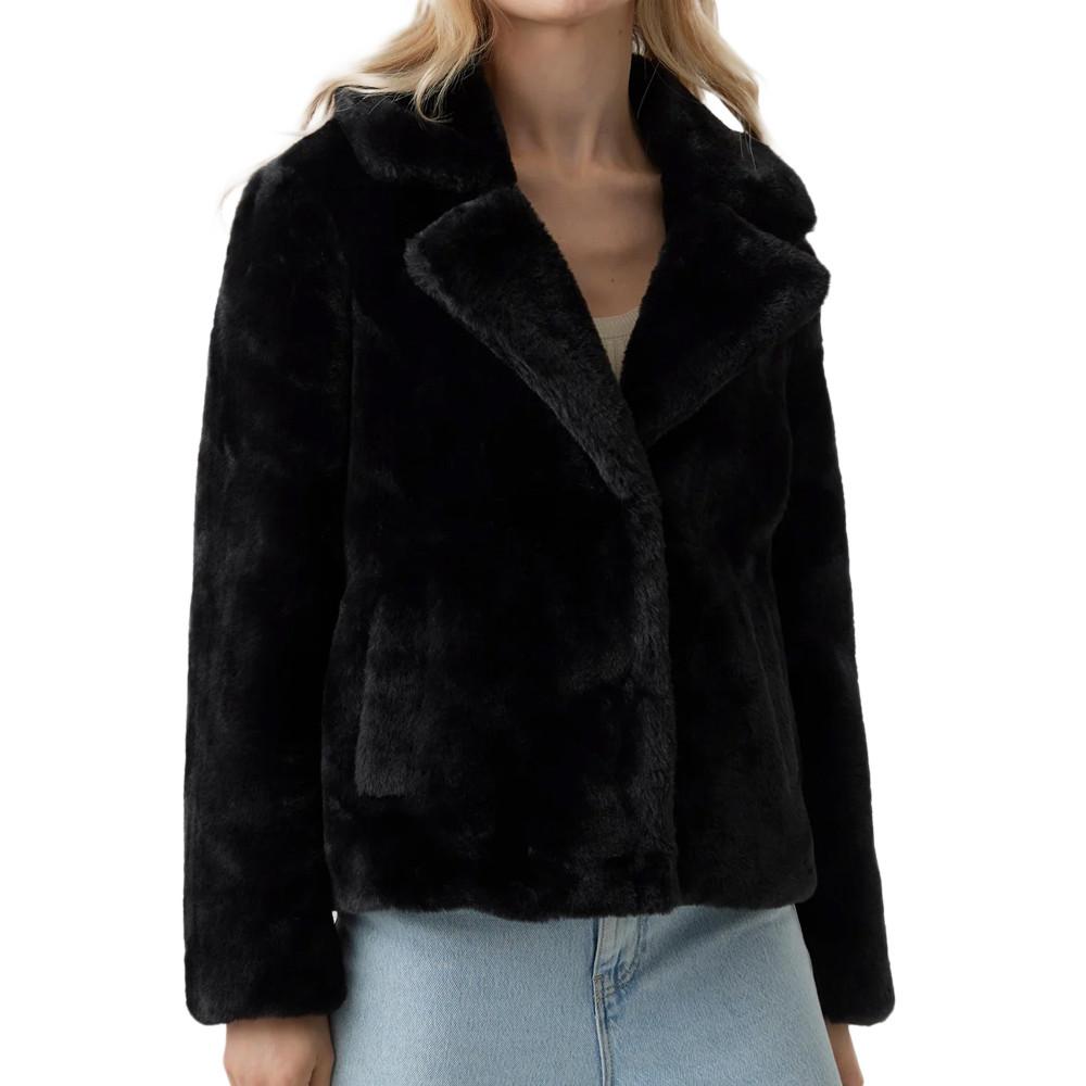 Veste en fausse Fourrure Noir Femme Vero Moda Suialison pas cher