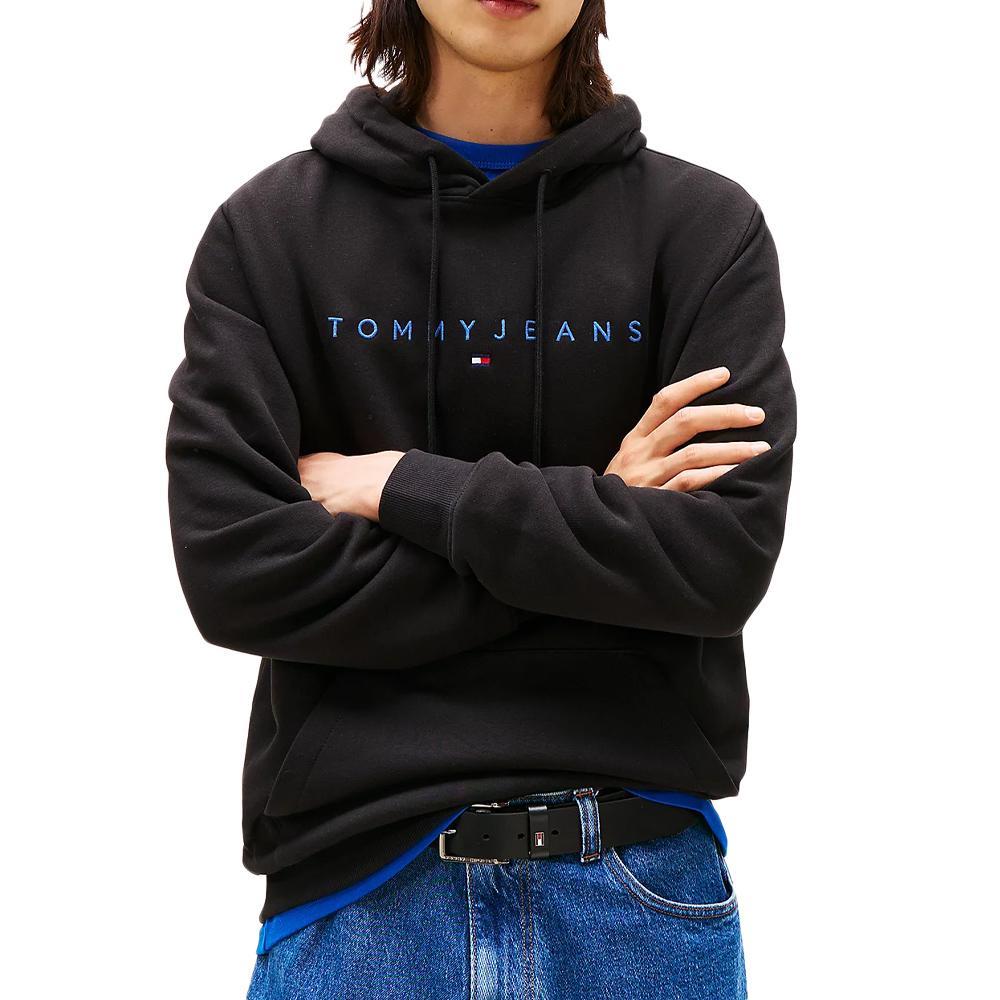 Sweats à Capuche Noir Homme Tommy Hilfiger Linear pas cher