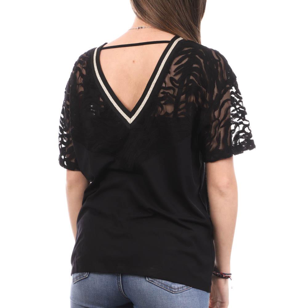 T-shirt Noir Femme Teddy Smith Swann vue 2