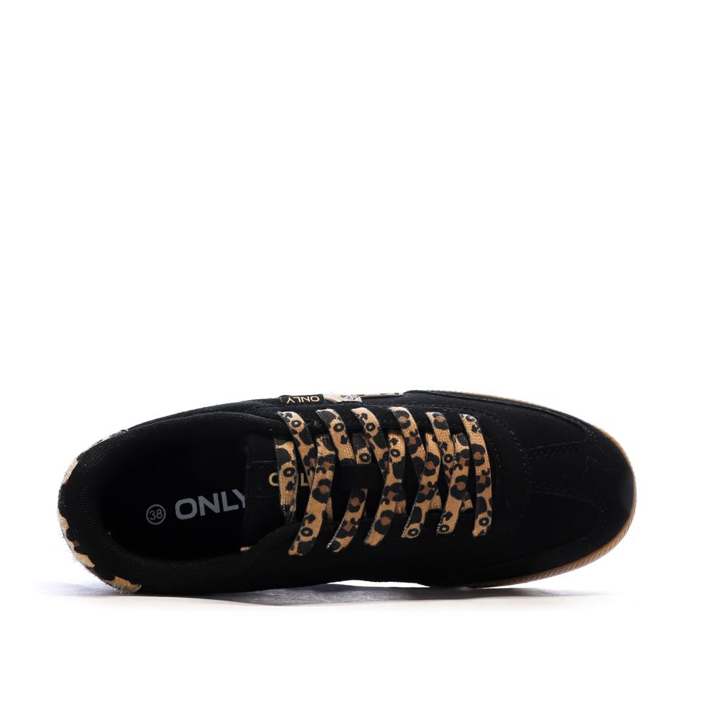 Baskets Noires/Léopard Femme Only Star vue 4