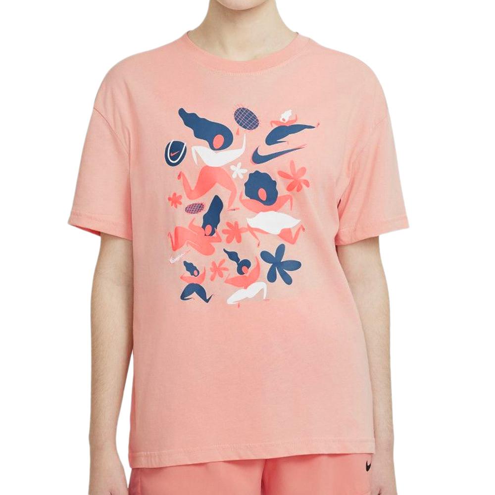 T-shirt Rose Femme Nike Court pas cher