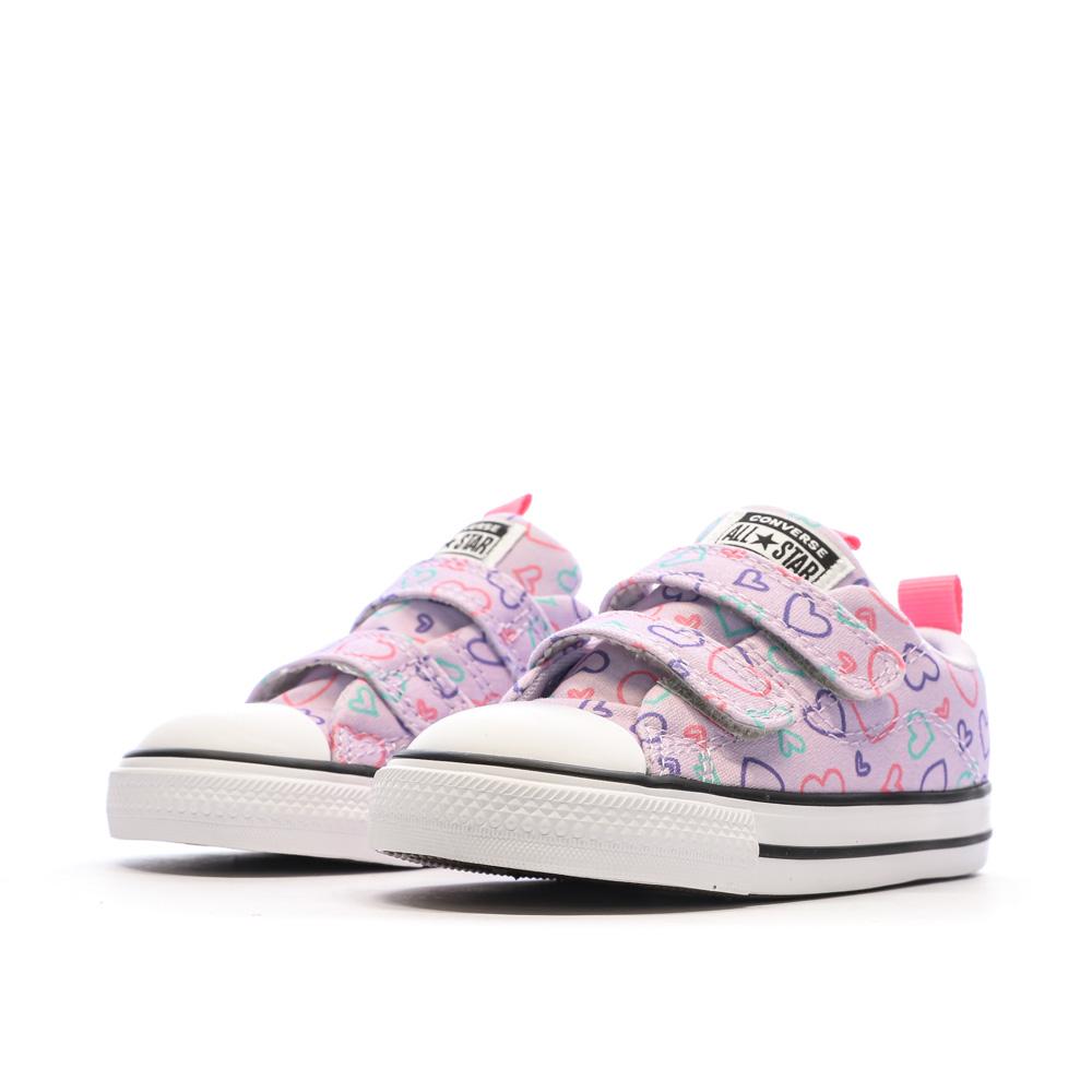 Baskets Rose Fille Converse All Star Hearts vue 6