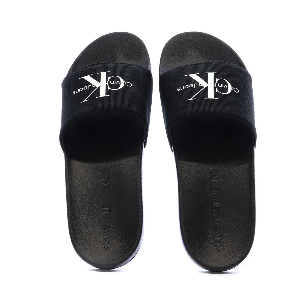 Claquettes Noir Homme Calvin Klein Jeans Slide Monogram vue 3