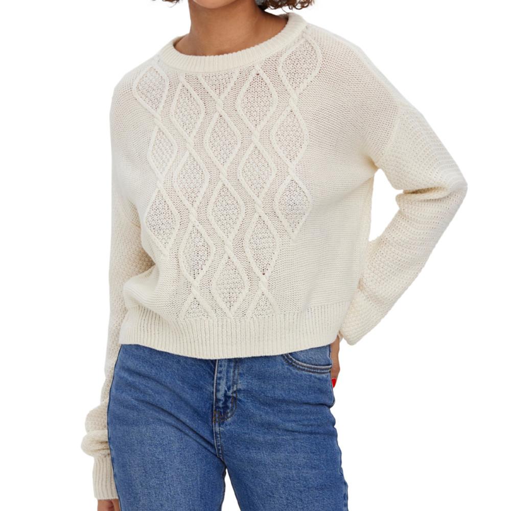 Pull Ecru Femme Vero Moda Malva pas cher