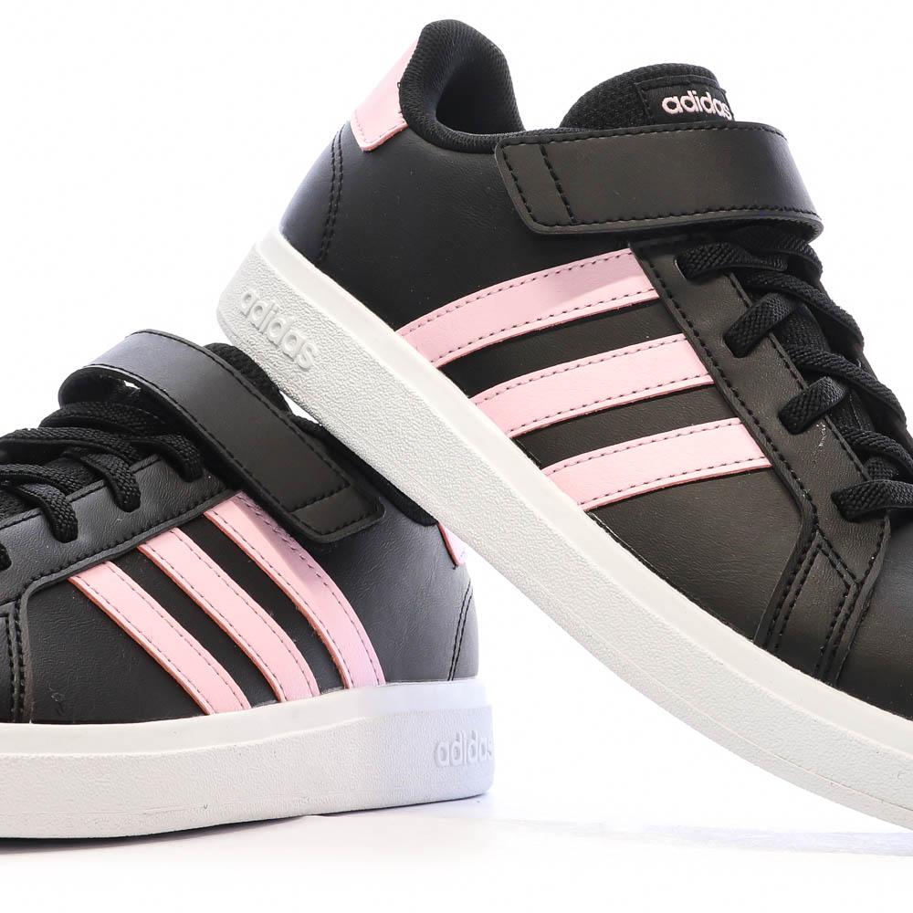 Baskets Noires/Roses Fille Adidas Grand Court 2.0 vue 7