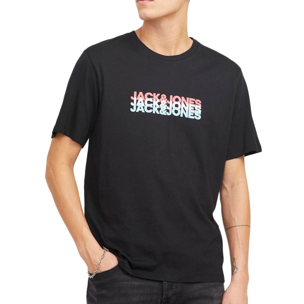 T-Shirt Noir Homme Jack & Jones Cyber pas cher