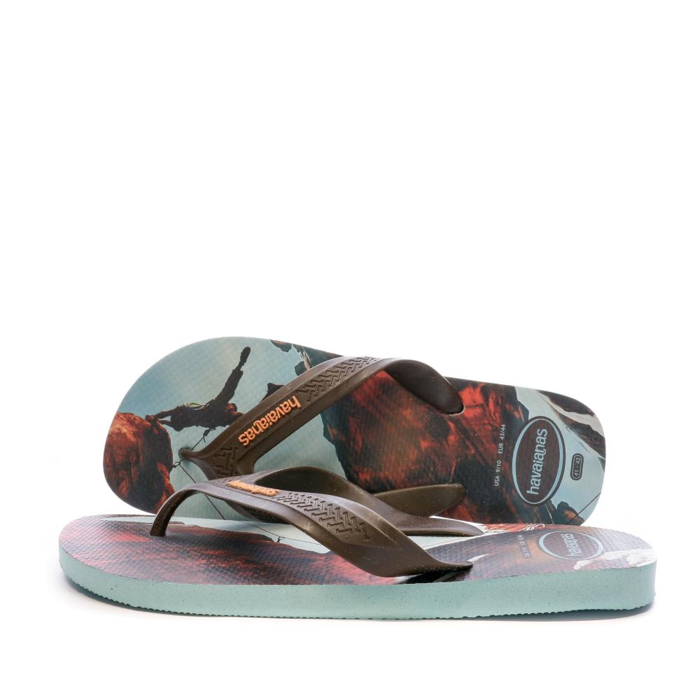 Tongs Marron/Bleu Homme Havaianas Slim Flatform Cruella pas cher