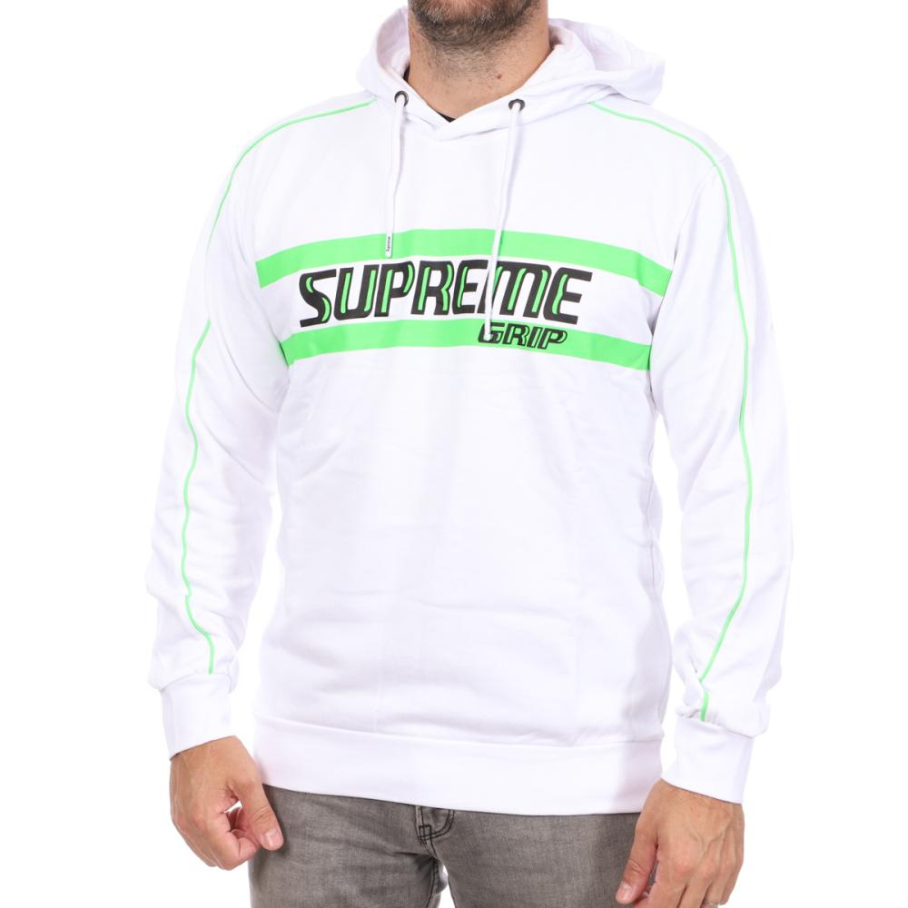 Sweat à capuche Blanc Homme Supreme Grip Leben pas cher