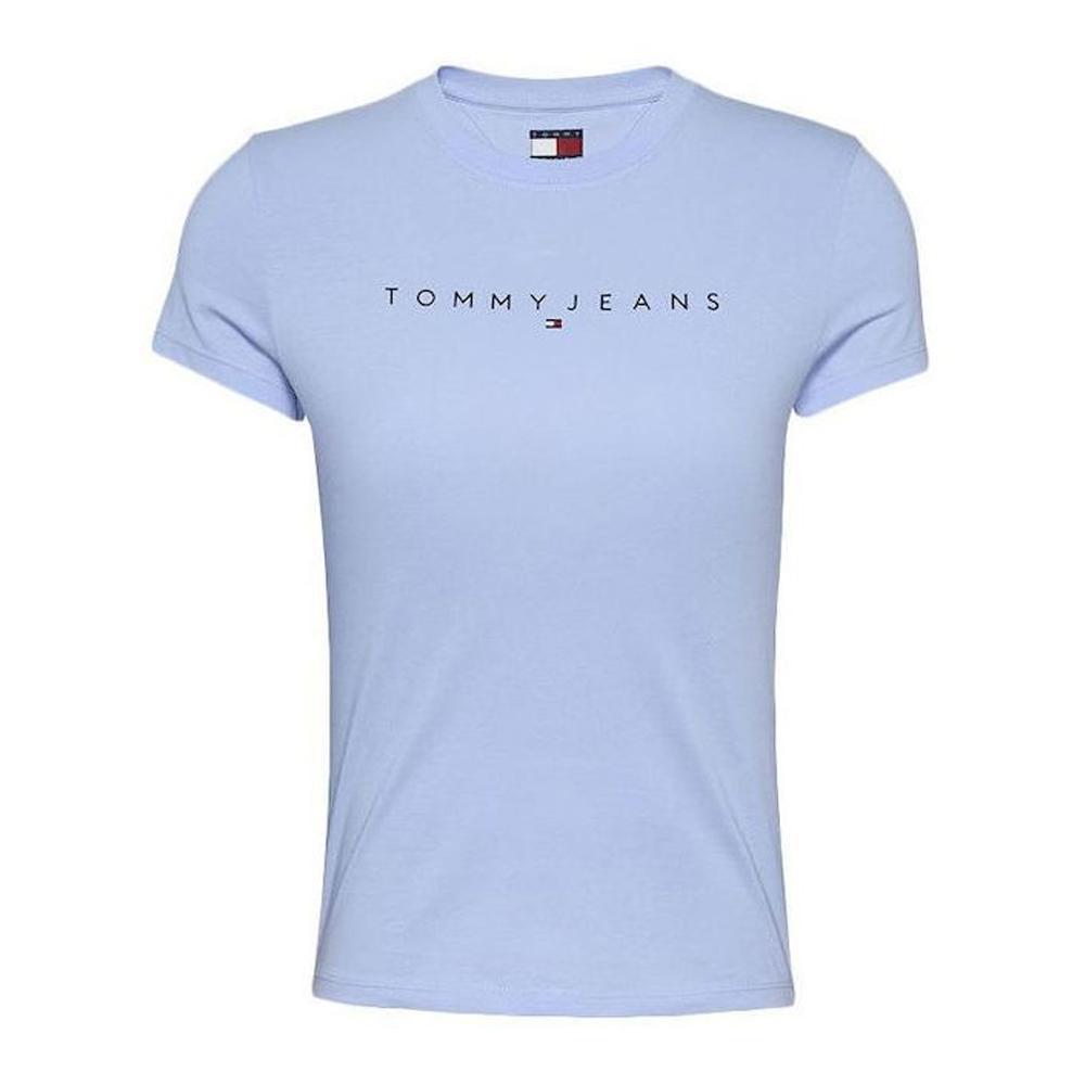 T-shirt Bleu Femme Tommy Hilfiger Linear pas cher