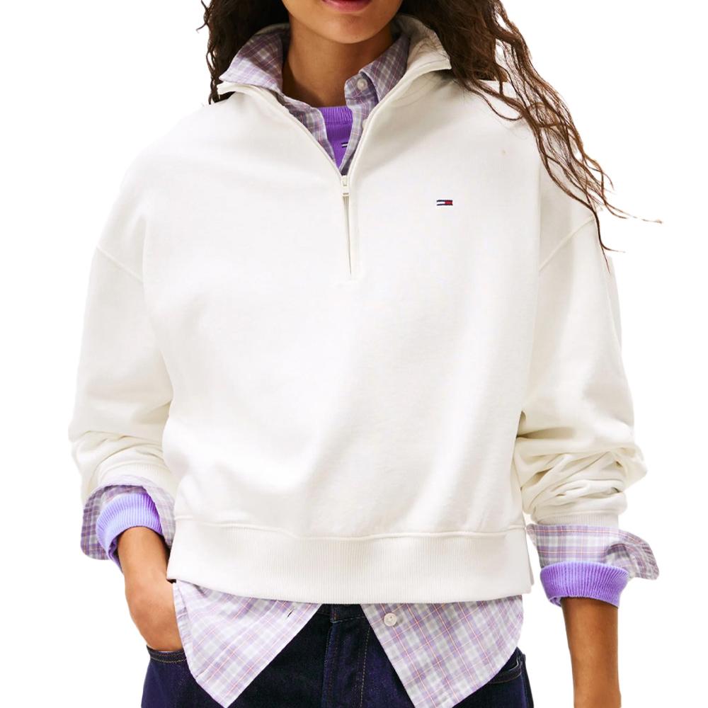 Sweat Blanc Femme Tommy Hilfiger Bxy pas cher