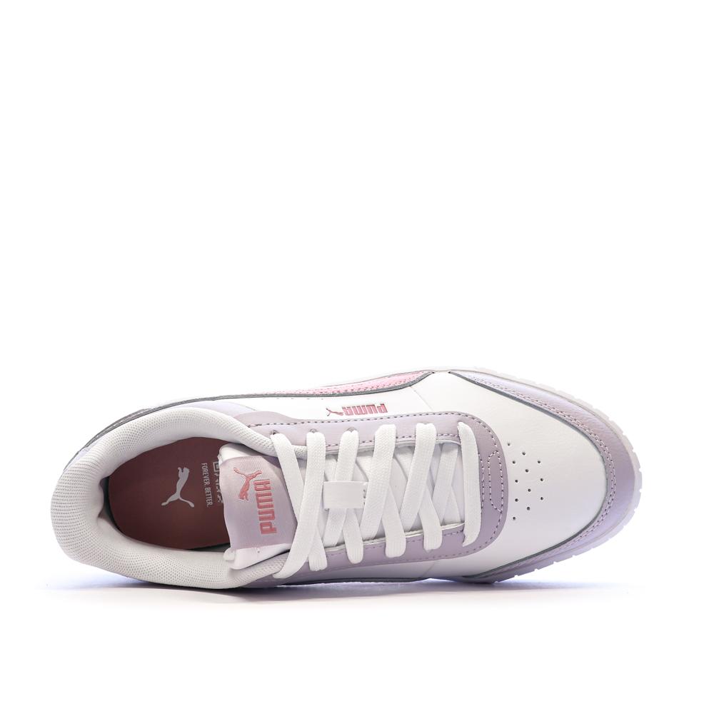 Baskets Blanches/Roses Fille Puma Carina Mia vue 4