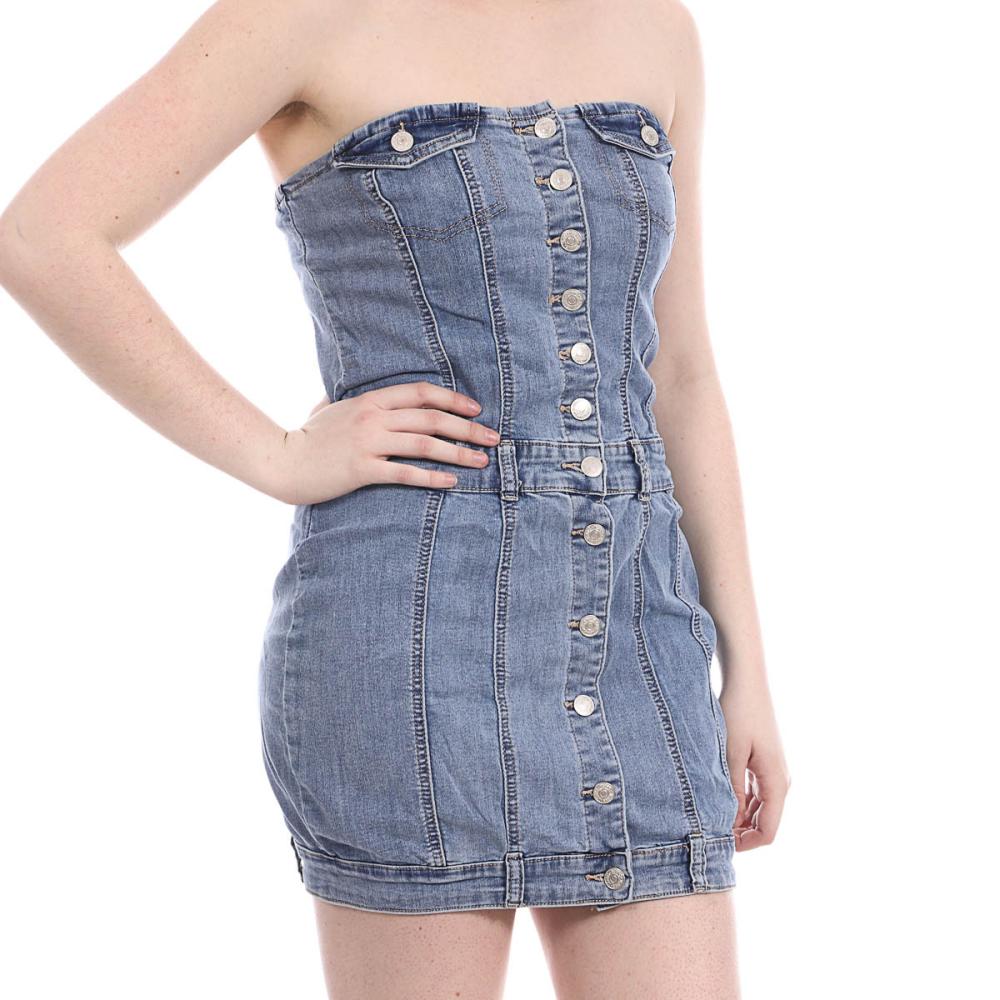 Robe Bustier en Jean Femme Monday Premium pas cher