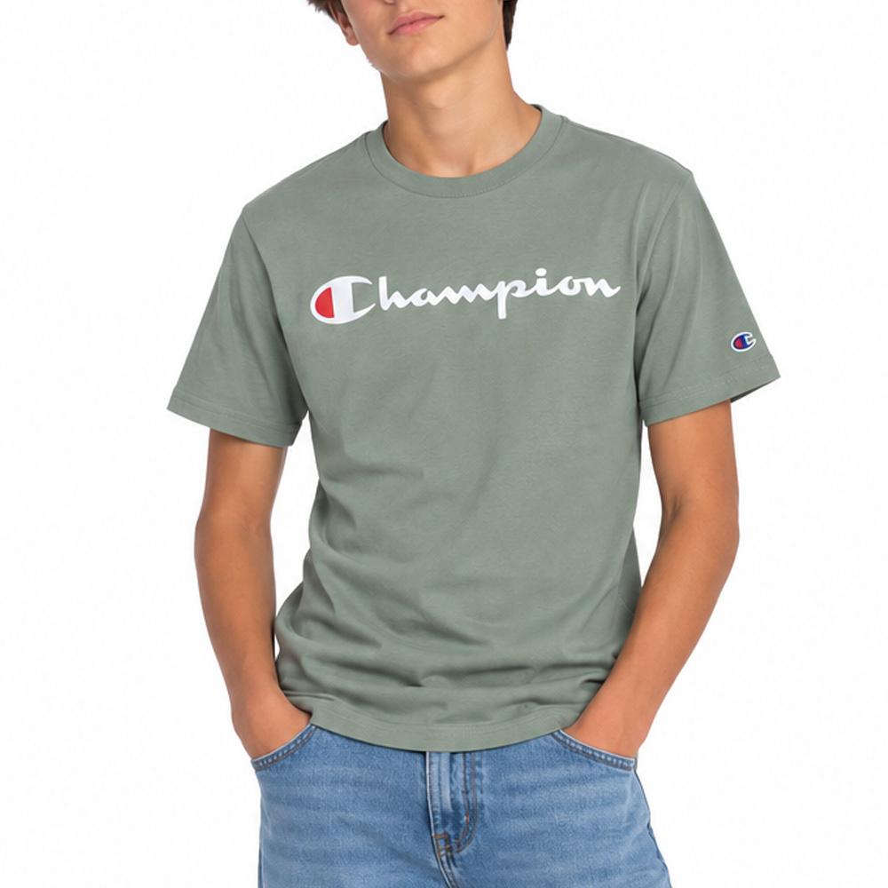 T-Shirt Vert Garçon Champion Signature pas cher