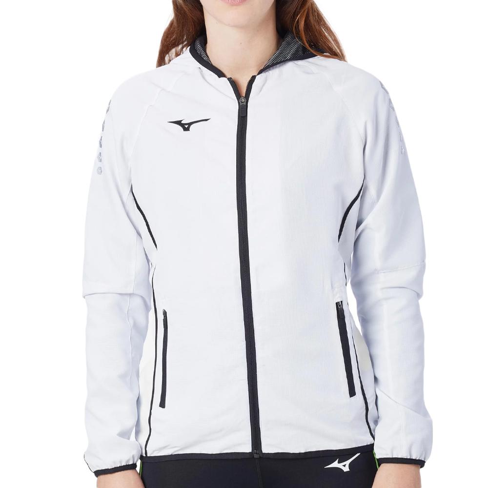 Veste Coupe Vent Blanc Femme Mizuno Team Nagasaki Micro pas cher