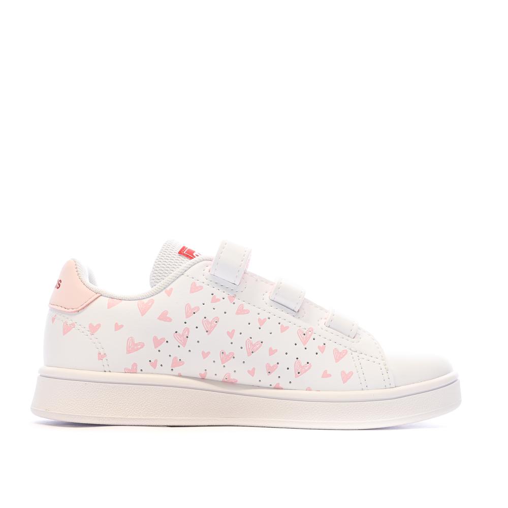 Baskets Blanche/Rose Adidas Advantage Cf C vue 2
