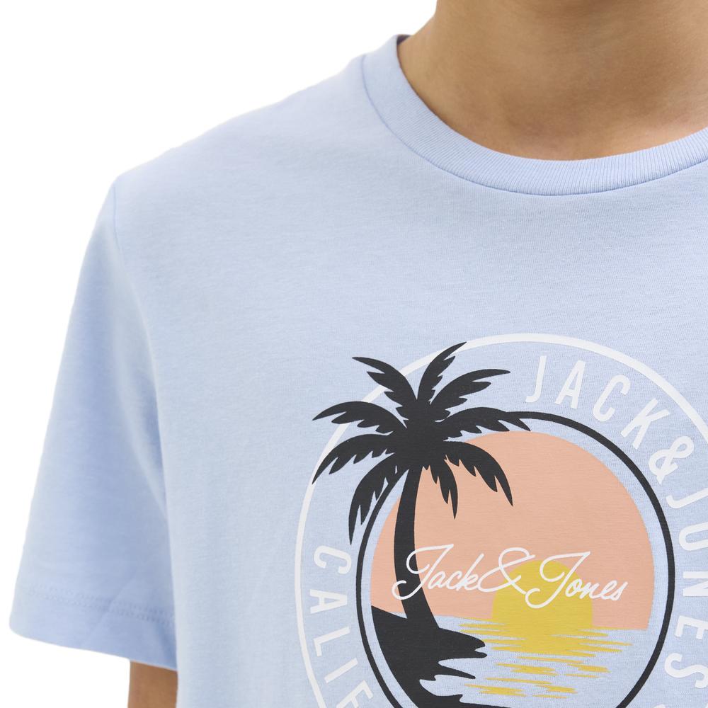 T-shirt Bleu Garçon Jack & Jones Palm vue 3