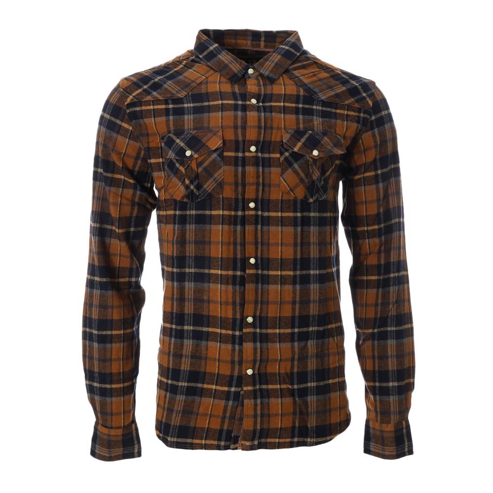 Chemise Marron à Motifs Homme RMS26 4779 pas cher