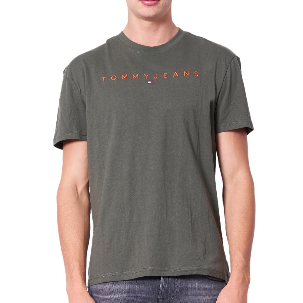T-Shirt Kaki Homme Tommy Hilfiger Reg Linear pas cher