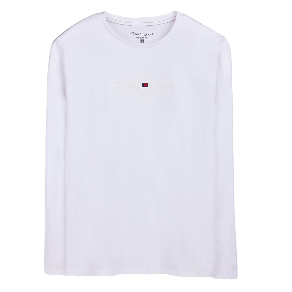 T-Shirt Manches Longues Blanc Homme Teddy Smith Jim pas cher
