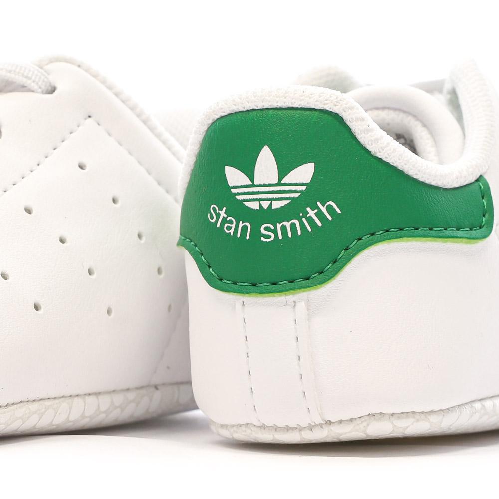 Baskets Blanc/Vert Bébé Adidas Stan Smith Crib vue 7
