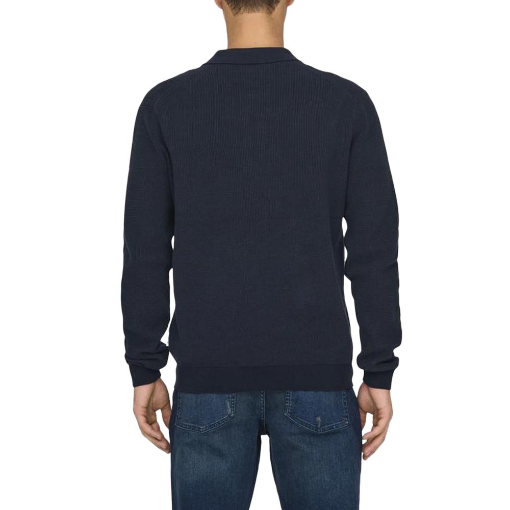 Pull 1/4 Zip Marine Homme Only & Sons Matteo vue 2