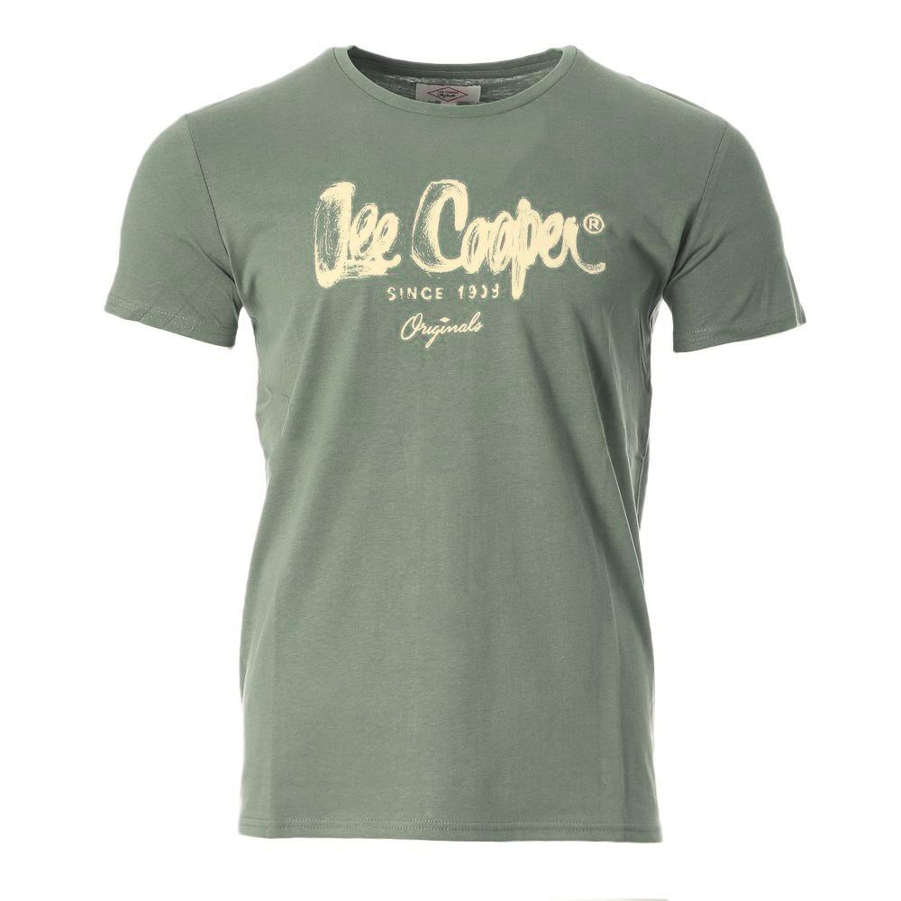 T-shirt Vert/Blanc Homme Lee Cooper Orex pas cher