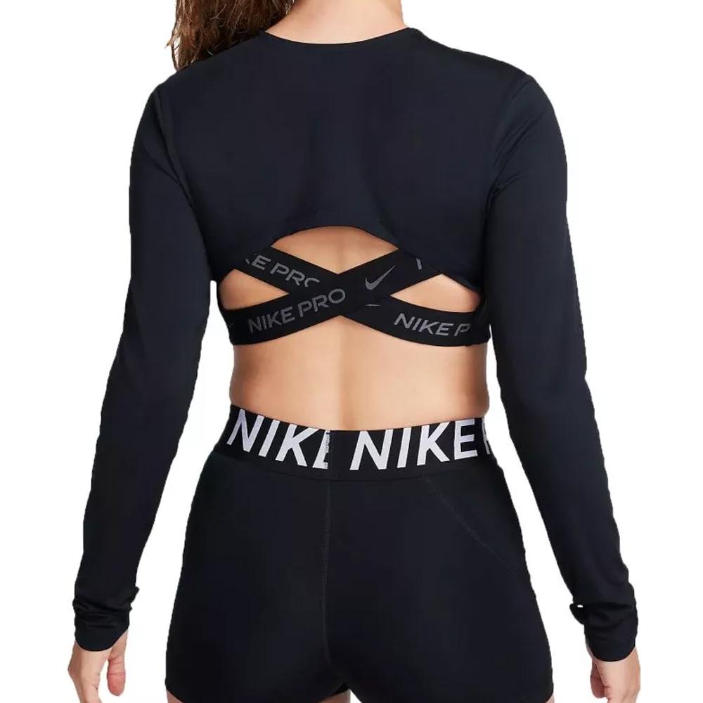 T-Shirt Noir Femme Nike Crop vue 2