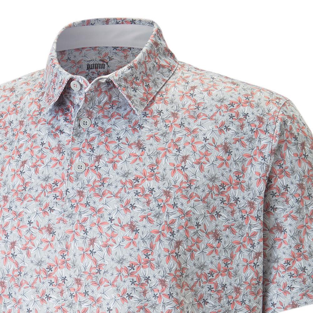 Chemisette de Golf Grise à Motifs Homme Puma Florals vue 3