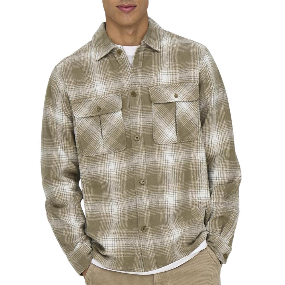 Chemise Beige Homme Only & Sons Onscedric Life pas cher