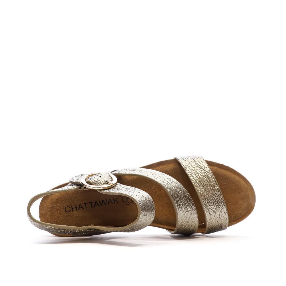 Sandales Dorées Femme Chattawak Lilou vue 4