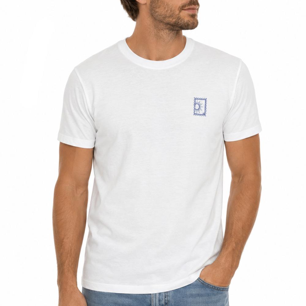 Camiseta blanca/azul unisex Espace Des Marques Souvenir barato