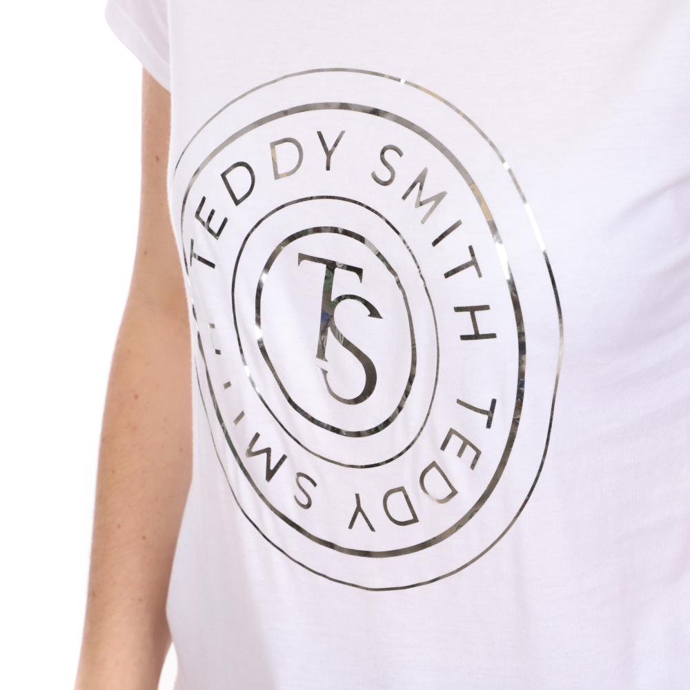 T-shirt Blanc Femme Teddy Smith Tencho vue 3