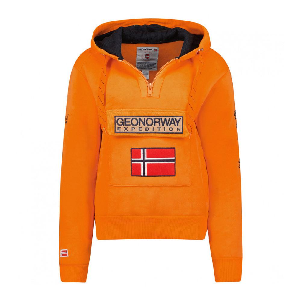 Sweat à capuche Orange Homme Geographical Norway Gymclass Color 100 pas cher