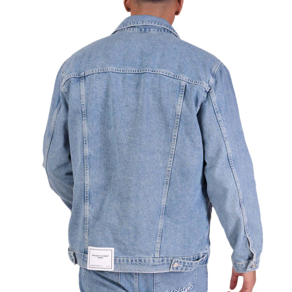 Veste en Jean Bleu Homme Project X Paris 3000 vue 2