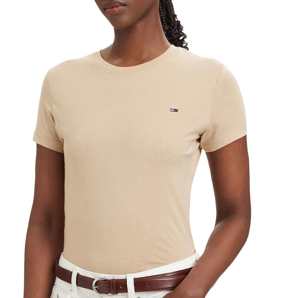 T-shirt Beige Femme Tommy Hilfiger Tjw C pas cher