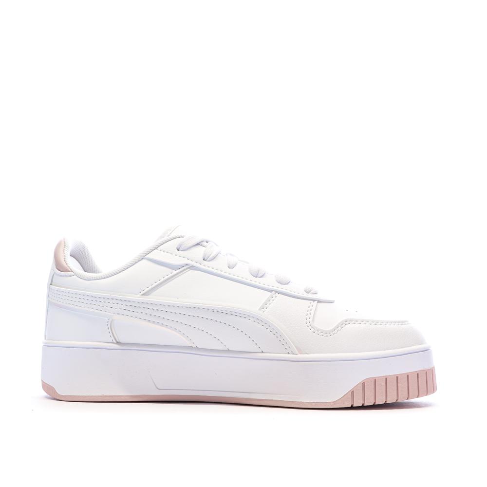 Baskets Blanches/Roses Fille Puma Carinas vue 2